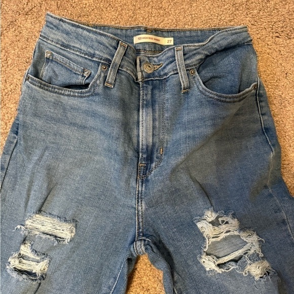 Levi’s high rise distressed frayed jeans size 27 - Picture 5 of 9